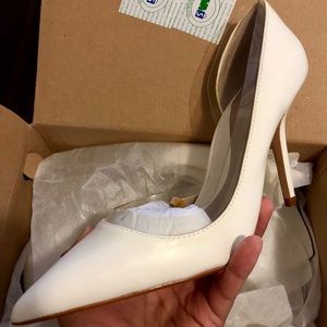 Zara White Leather heels